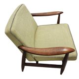 Set of GFM-87 armchairs with footrest by E. Homa/J. Kędziorek, 1960-70's, Polish