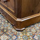 Nightstand in walnut and marble top, late 19th century