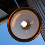 Suspension in white opaline, its edge in aged brass