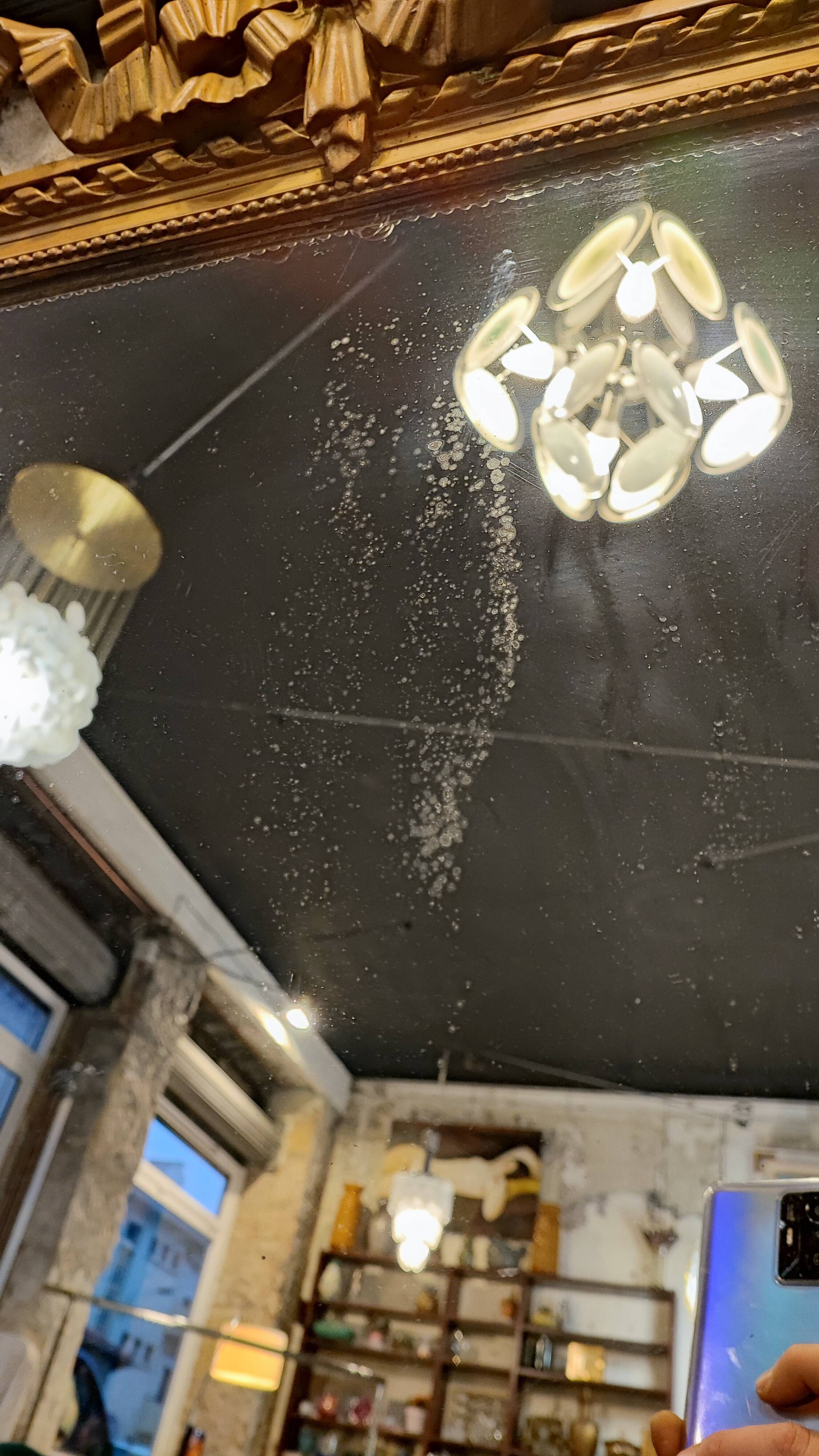 Large gilded mirror with ribbon – Napoleon III period – 136 cm