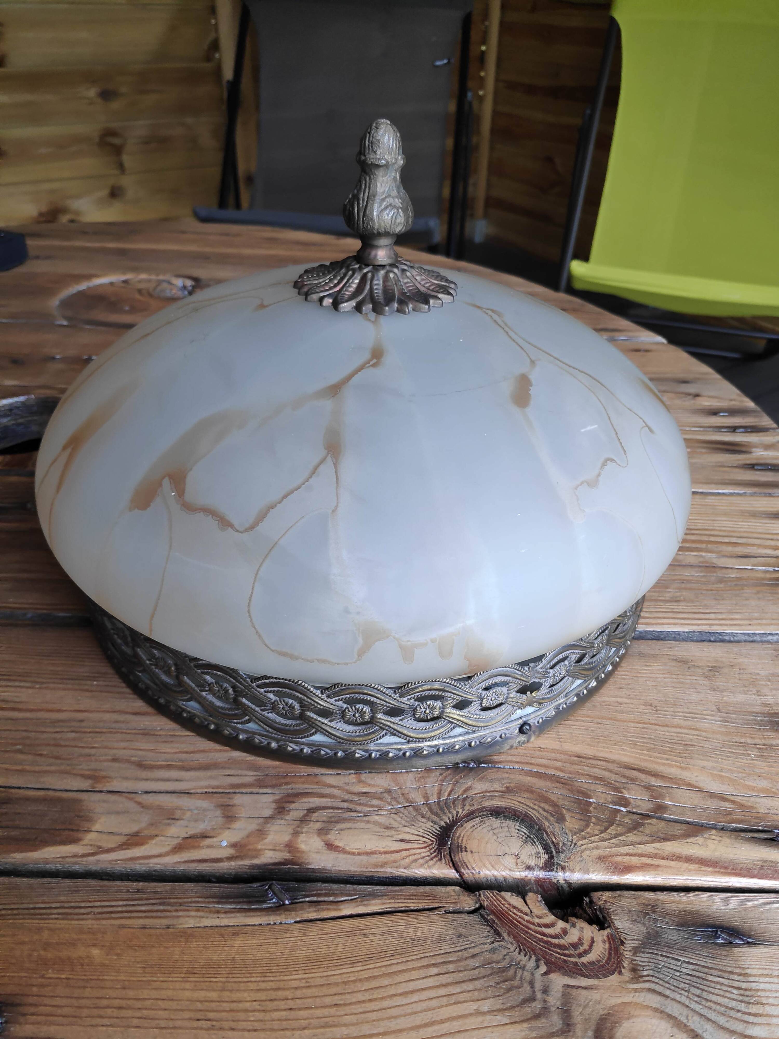 2-light marble effect ceiling light