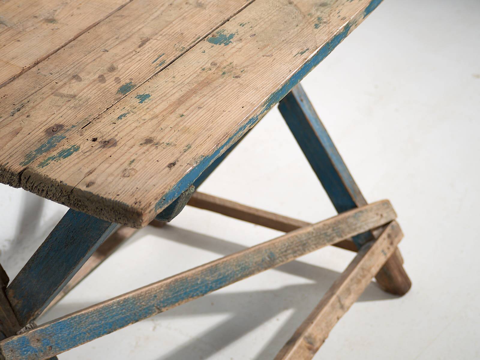 Antique French Provençal style blue table (c.1920) #54