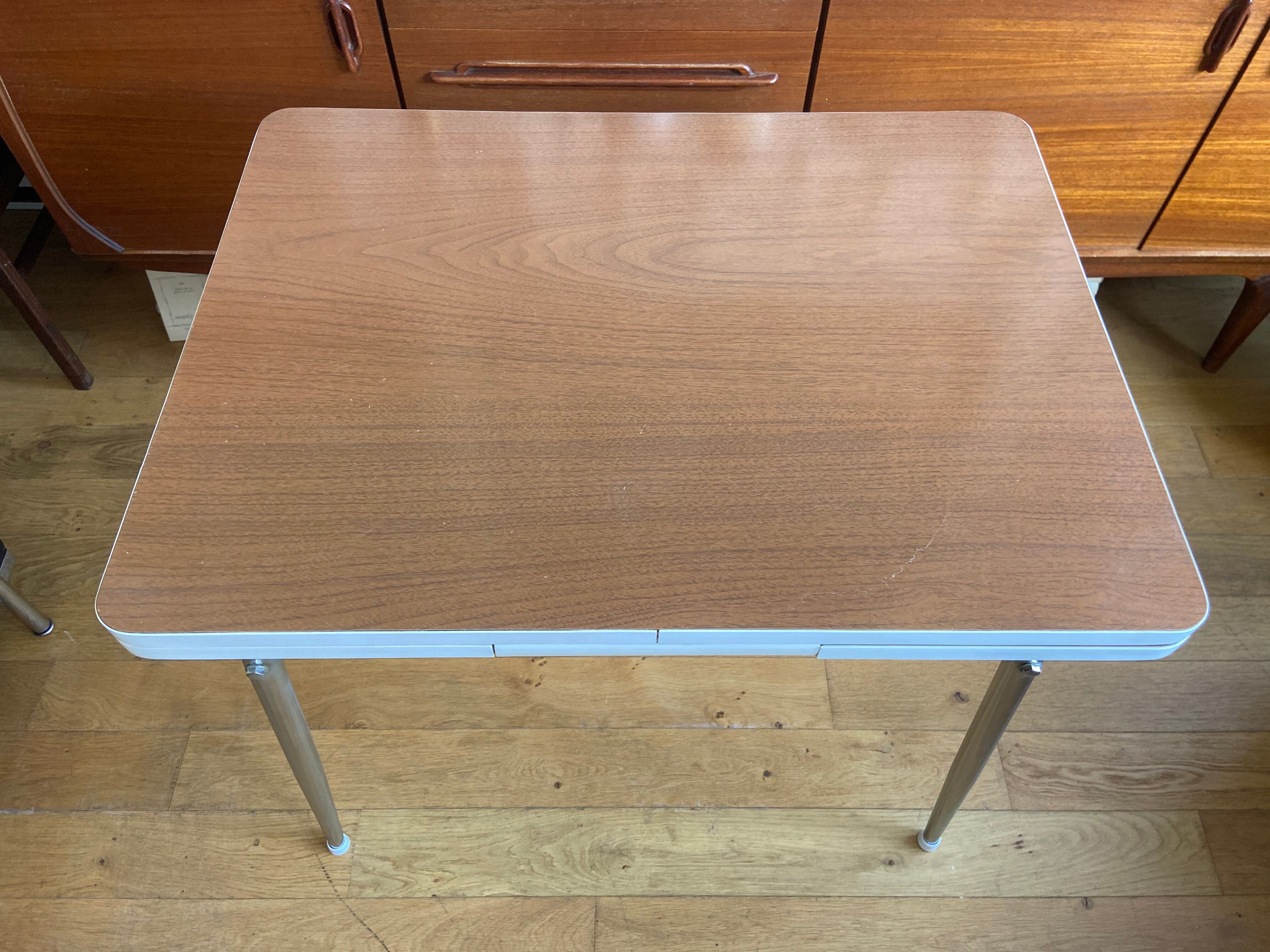 Formica table with extension cords