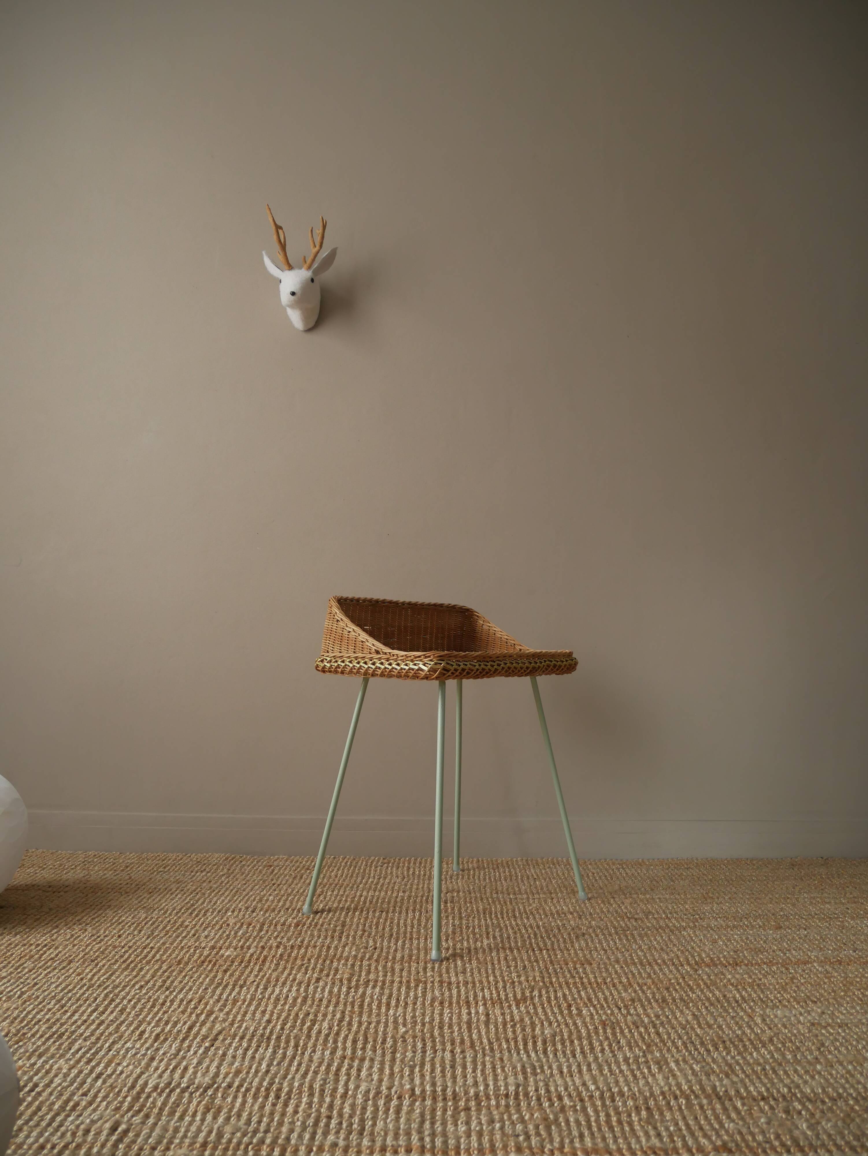 Wicker bedside table