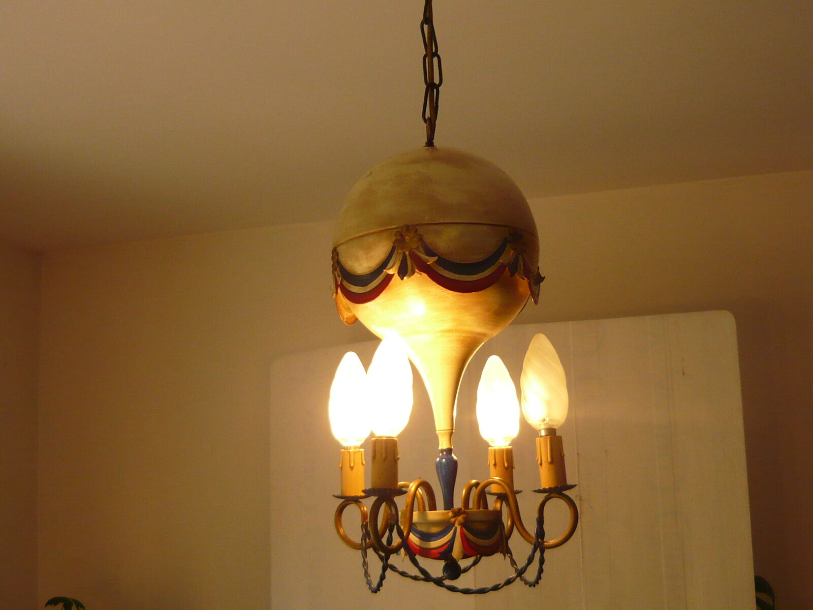French revolution hot air balloon chandelier 4 lights