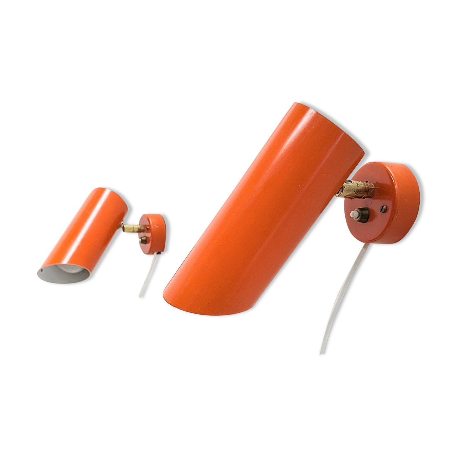 2 orange wall lights from the 70s