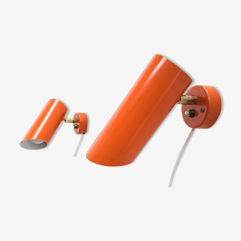2 orange wall lights from the 70s