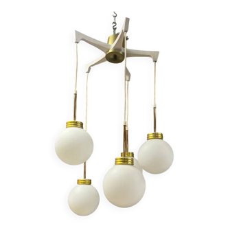 1970s glass ball chandelier