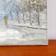painting / oil on canvas streets of Paris under the snow vintage