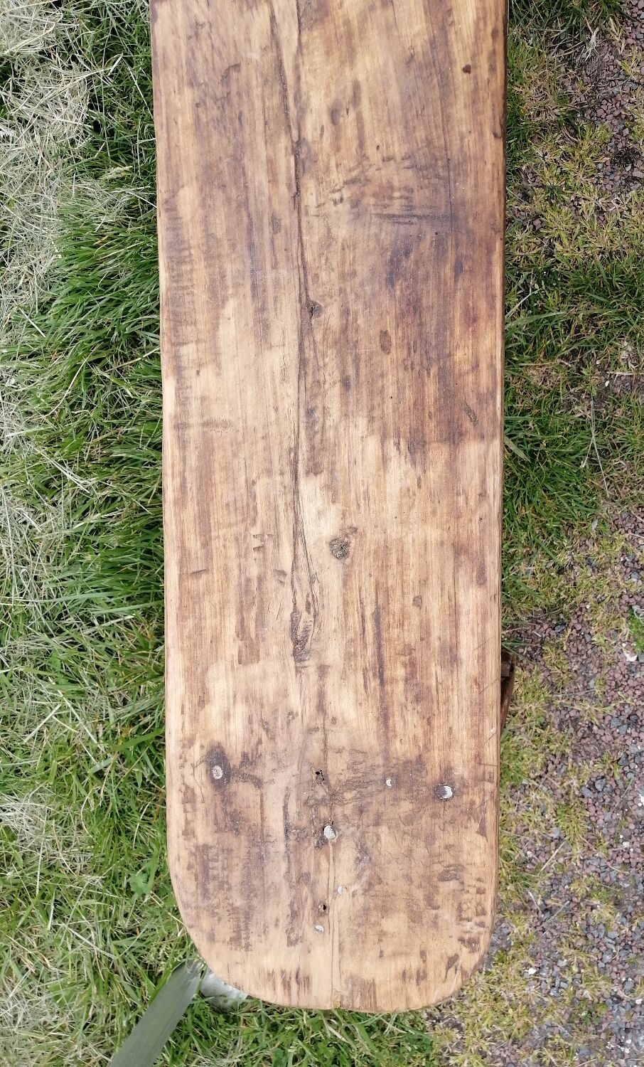 Wooden farmhouse bench