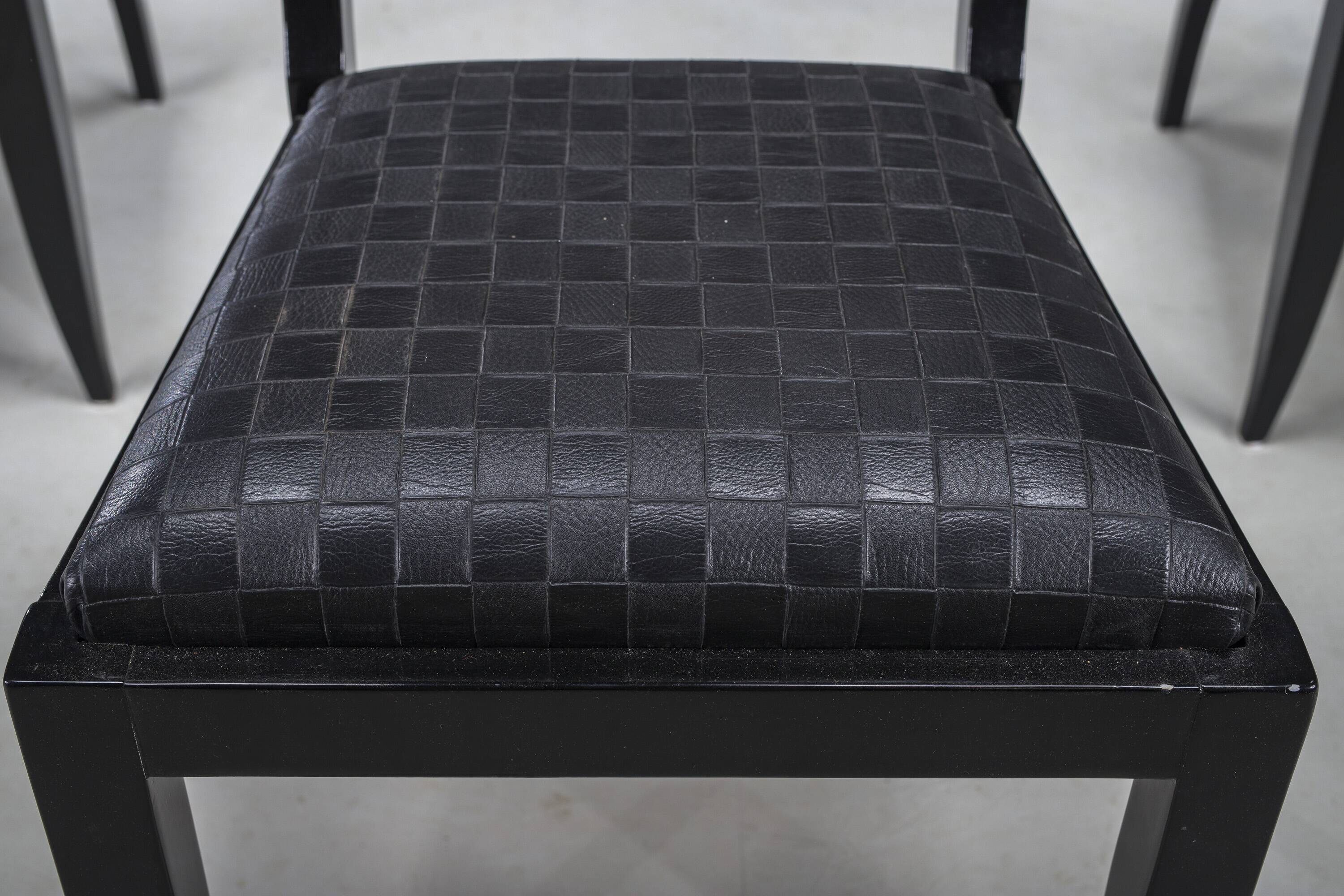 Art Deco French Walnut & Burl Dining Set, 1930s, Set of 7