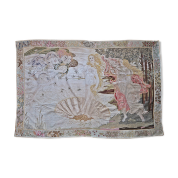French silk embroidery Art Deco Sandro Botticelli "The Birth of Venus" 1930