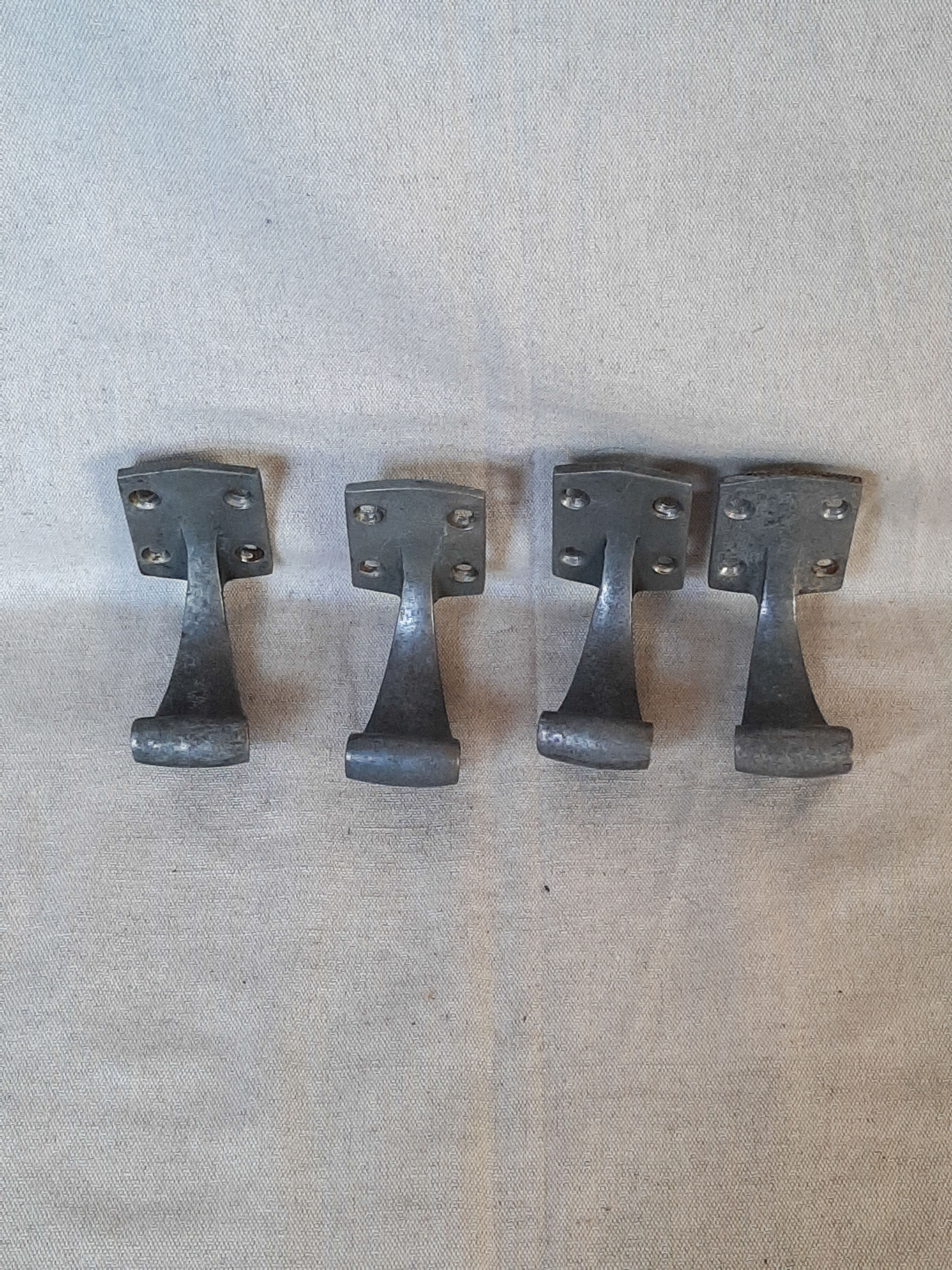 Vintage cast aluminium wall hooks