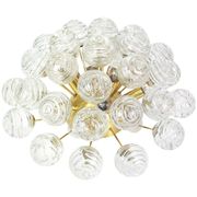 Spectacular Sputnik ceiling lights with glass snowballs by Doria, Germany, 1970s