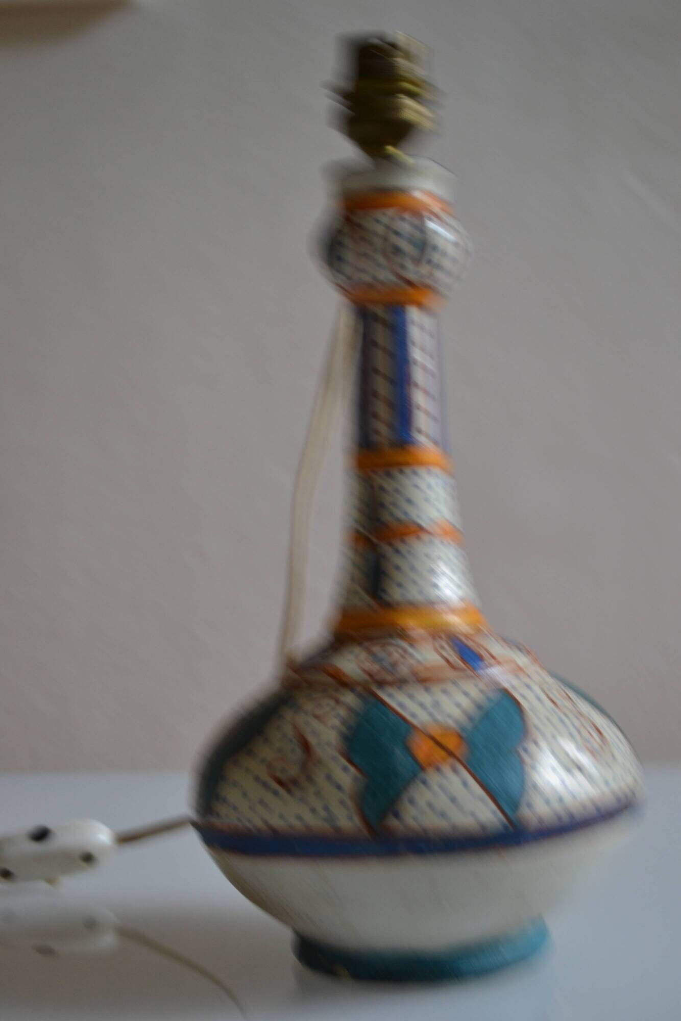 Antique ceramic lamp base Morocco Fez