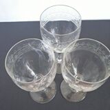 3 old guilloche glasses from the 20s