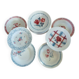 16 mismatched antique deep plates