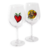 Ensemble de 2 verres en cristal Friedsheep / Kosta Boda / Ulrica Hydman Vallien