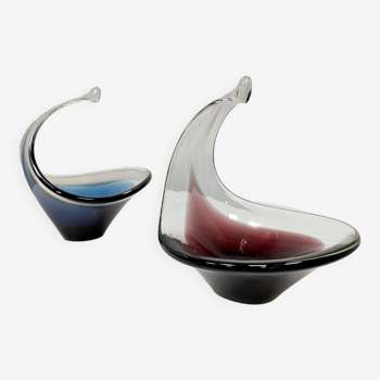 Vintage Sculptural glass bowls