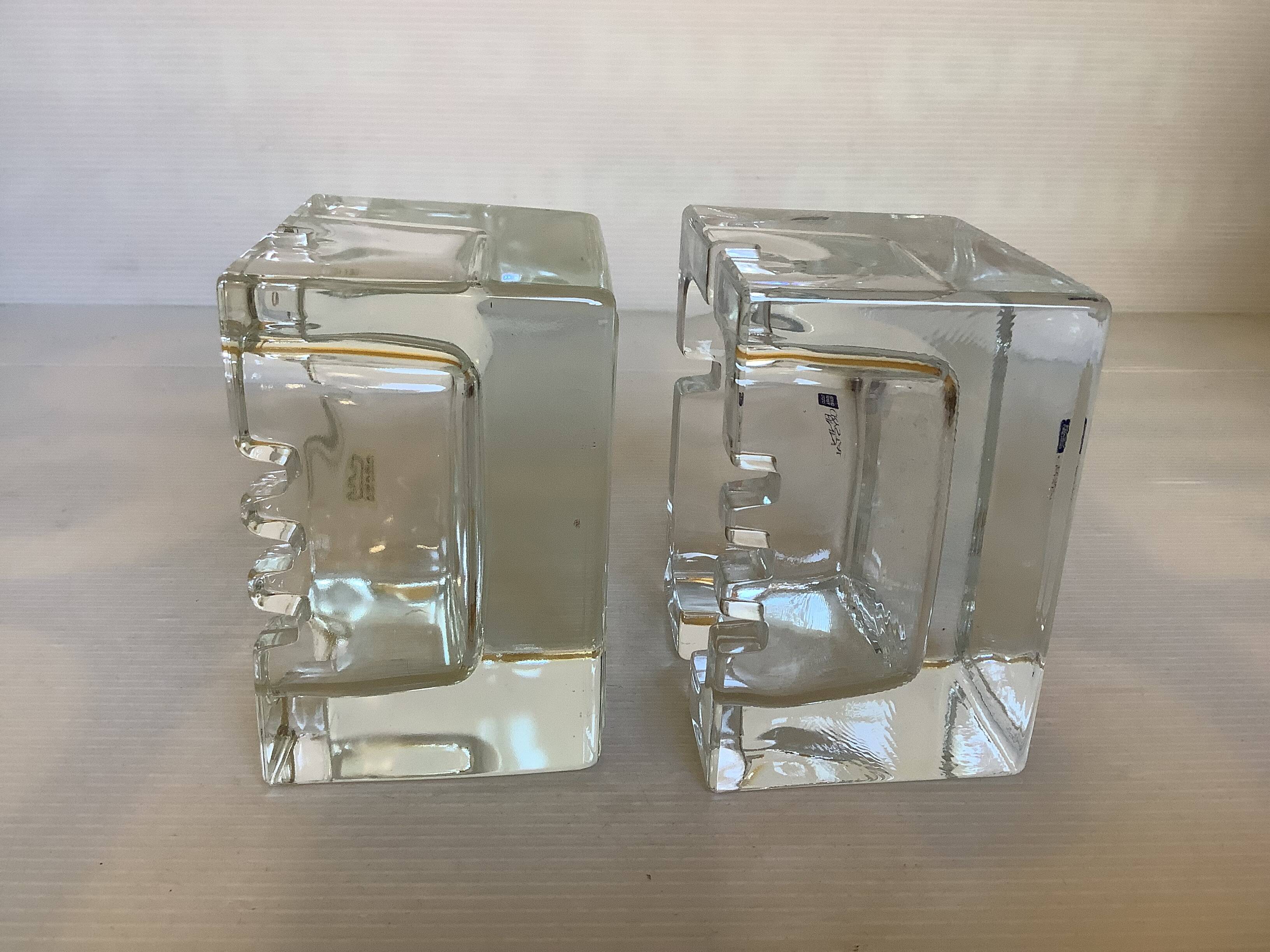Pair of Scandinavian design ashtrays by Kaj Franck, Nuutajärvi.