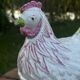 Superbe terrine en barbotine zoomorphe poule Caugant