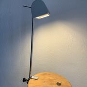 Vintage lamp 1980 medical gray cement and chrome - 50 cm