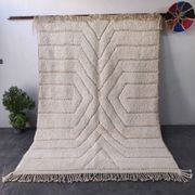 Large Sculpted Beni Ourain Rug with Geometric Design 300x200cm