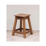 Vintage wooden stool square seat