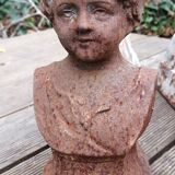 Pair of cast iron fireplace chenets "Children"