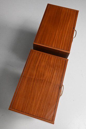 Nightstands with Glass Tops, Germany, Set of 2