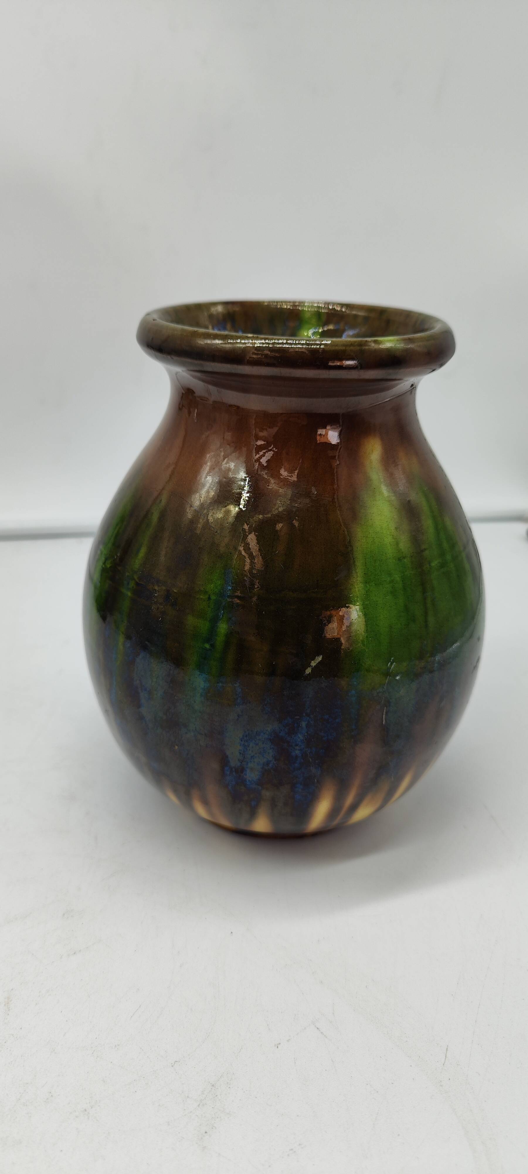 old Vallauris ceramic vase ceramist Calvas Blanchon h 19 cm