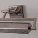 Pair of vintage geometric adjustable wall lights in chrome metal, France 70s.
