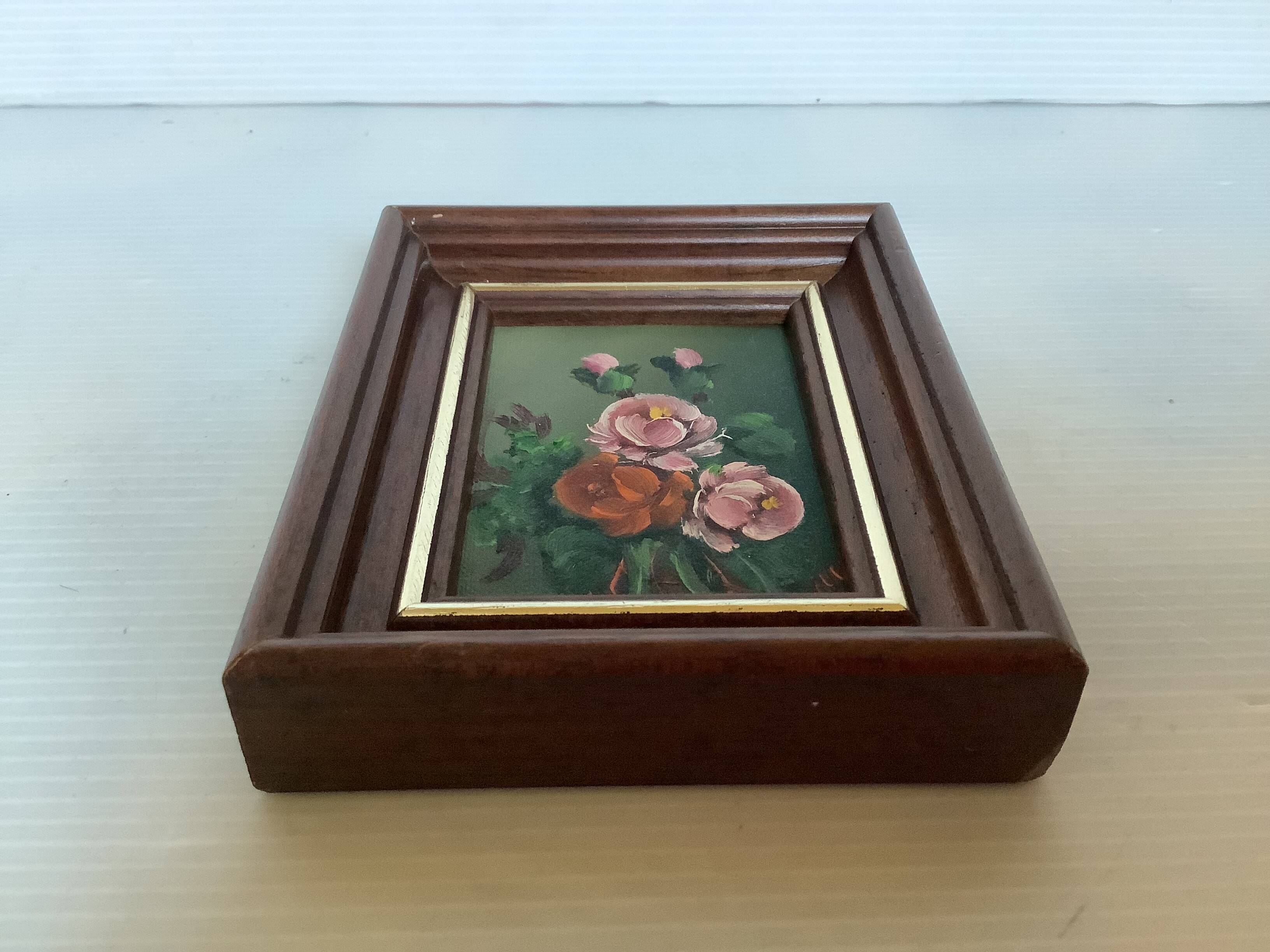 Mini painting bouquet of flowers oil on panel