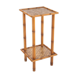 Table d'appoint vintage en cannage, France 1960