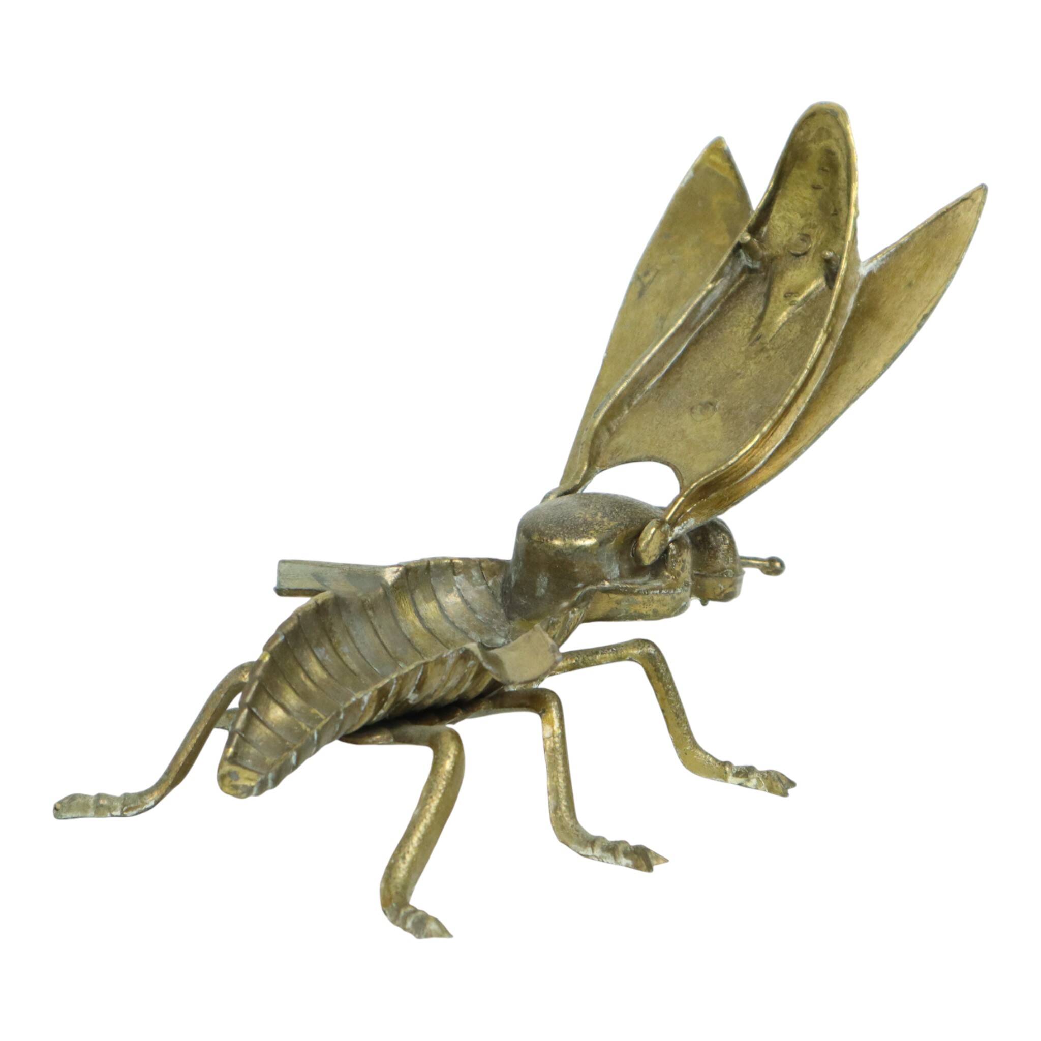 Vintage Copper Plated Fly Ashtray Figurine Italy Sixties