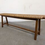 Wooden bench and marsh straw 50s/60s