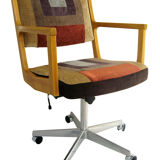 Fauteuil de bureau vintage à roulettes