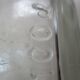Vintage milk bottle in clear glass