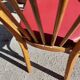 Lot de 5 chaises baumann en hêtre et simili cuir rouge 1950