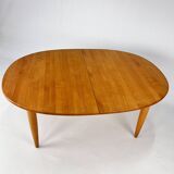 Large Danish Extandable Elm Dining Table, 1990s