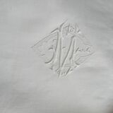 Long-length damask linen tablecloth
