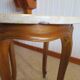 Round coffee table - Carved wood - White veined marble - Regency/Louis XV style