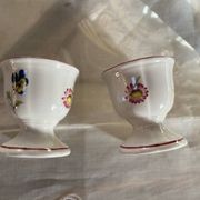 Set of 2 porcelain egg cups by Villeroy and Boch.