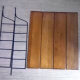Etagère murale vintage en métal et bois massif style string
