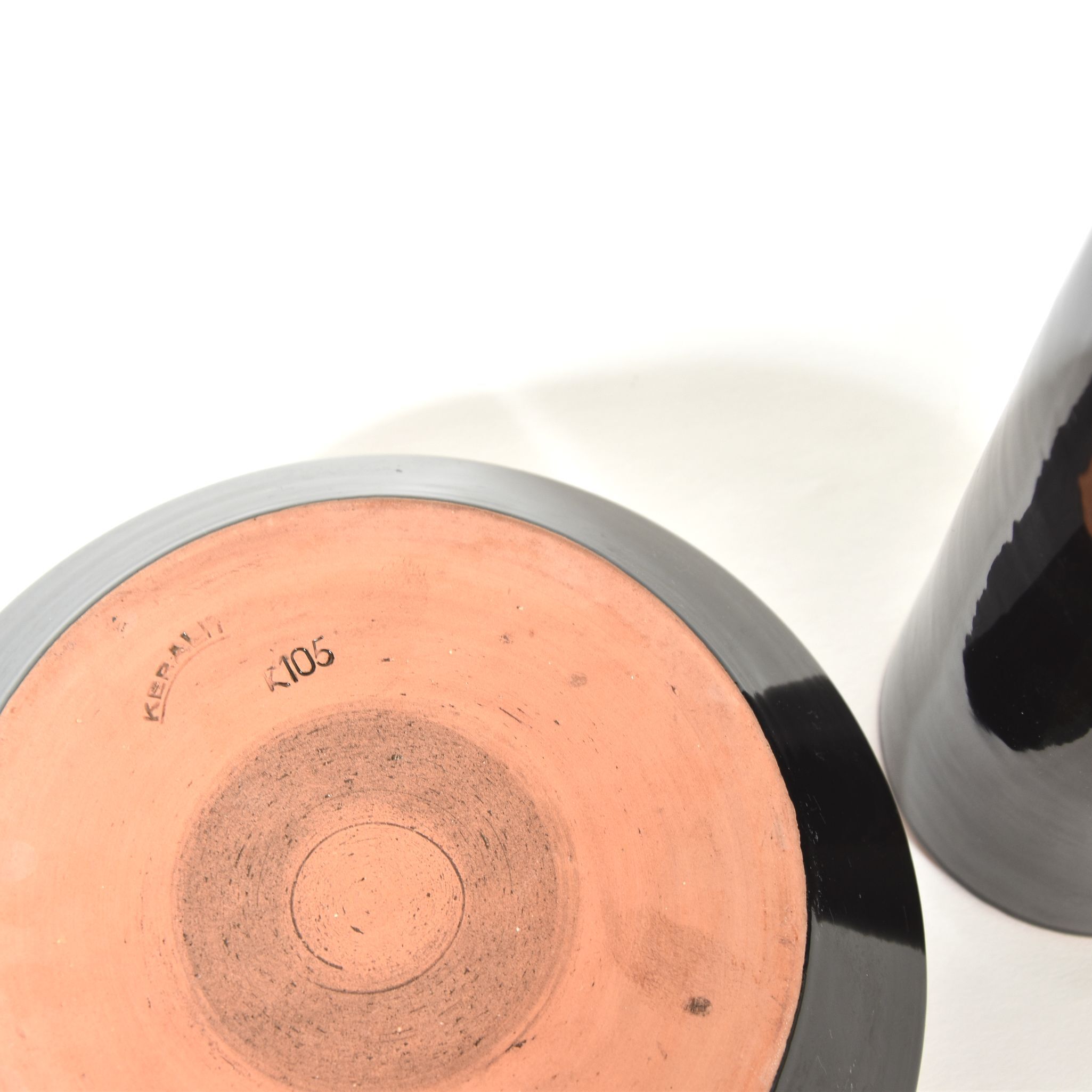 Set of bowl and vase, keralit litomyšl 1970s