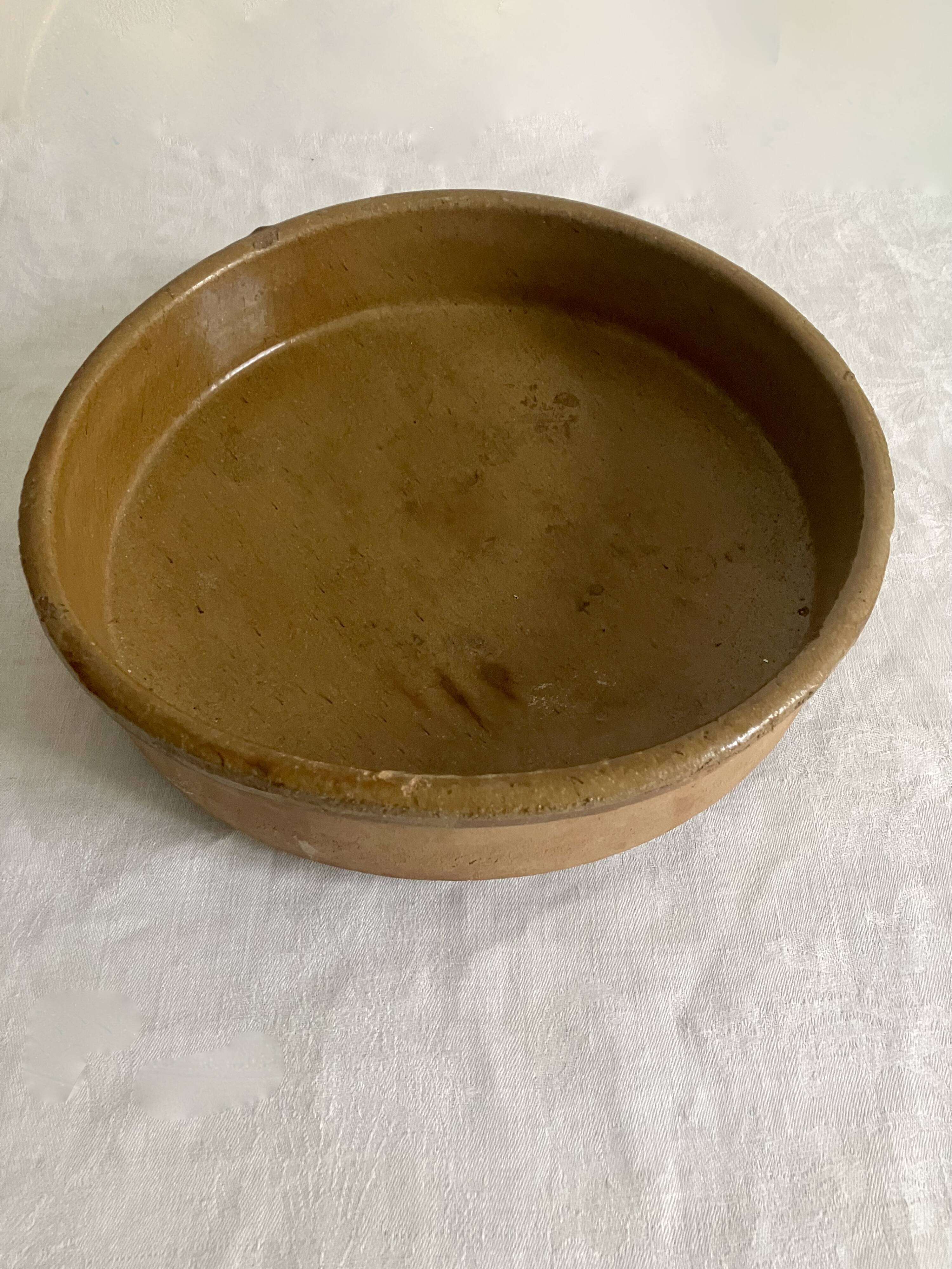 Deep dish, ceramic, glazed terracotta