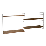 Vintage string wall shelf with 3 supports