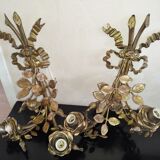 Pair of bronze and gilded metal wall sconces in the Louis XVI style.