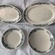 4 blue and white service dishes Alesia Longchamp Iron Land early 20th century