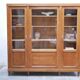 Vintage wooden glass bookcase cabinet
